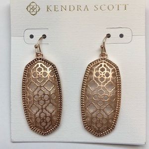 NWT Kendra Scott Rose Gold Filigree Elle Earrings